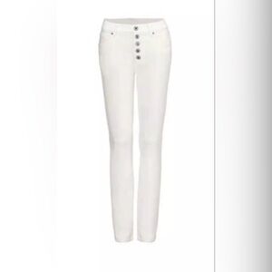 Cabi Spring 2023 Button Fly Straight Jeans white NEW Denim